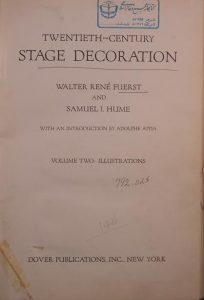  (TWENTIETH - CENTURY, STAGE DECORATION, WALTER RENE FUERST AND SAMUEL I. HUME, DOVER PUBLICATIONS. INC. NEW YOURK, (HZ1862